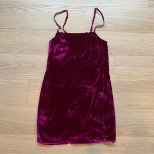 Dondup Velvet Mini Shift Dress Raspberry NWT Size 40 IT